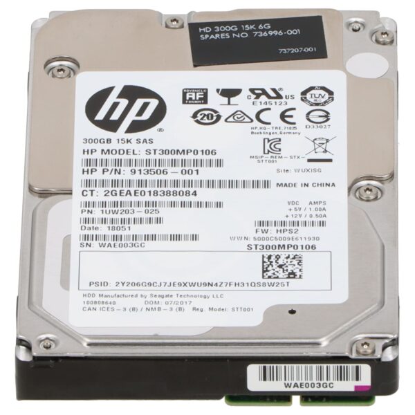 هارد سرور HPE 300GB SAS 12G 15K SFF مدل 870753-B21